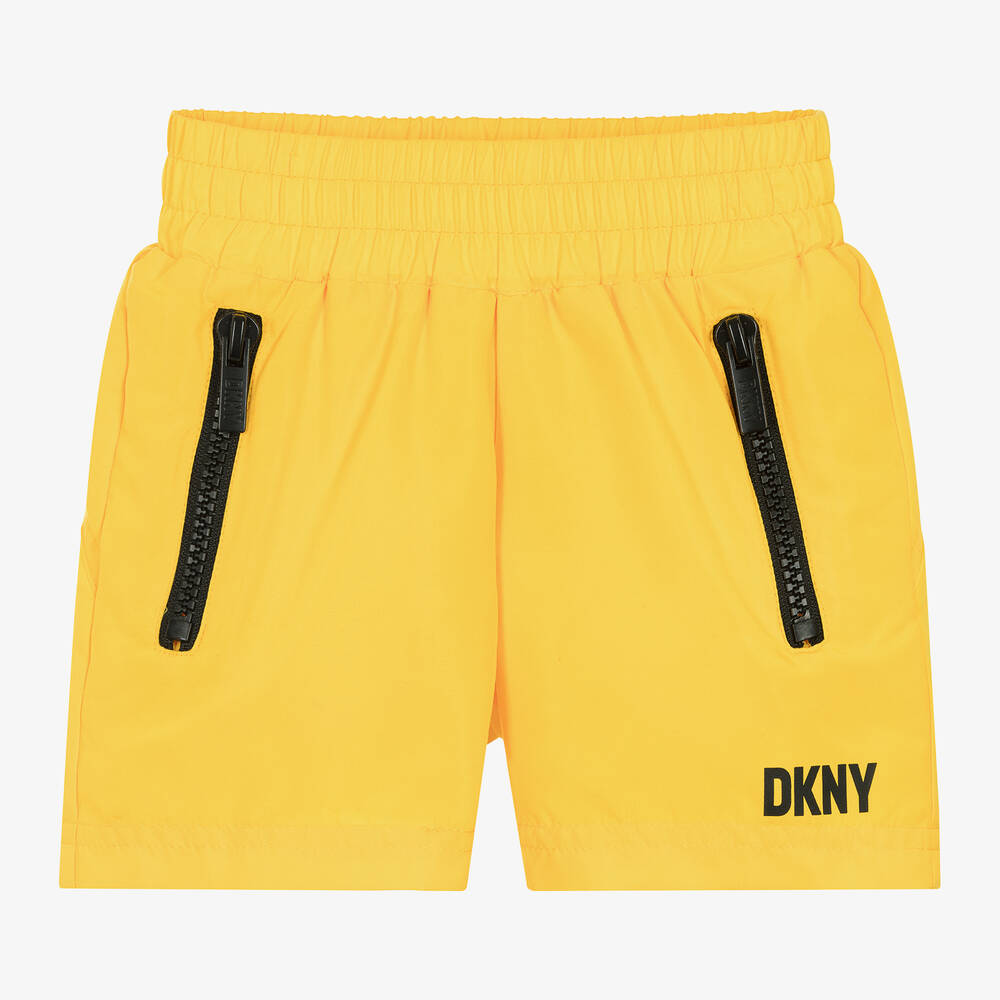 DKNY - شورت سباحة لون أصفر فاقع وأسود للأولاد | Childrensalon