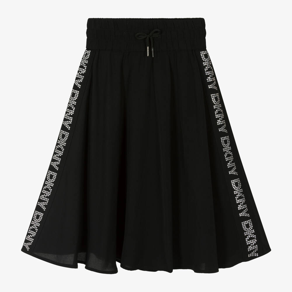 DKNY - Girls Black Chiffon Stud Skirt | Childrensalon