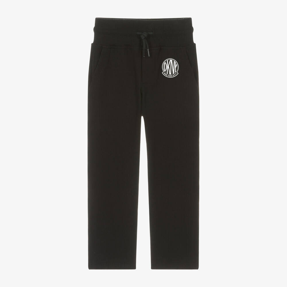 DKNY - Girls Black Cotton Jersey Trousers | Childrensalon