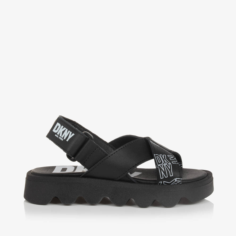Dkny Kids'  Girls Black Leather Sandals