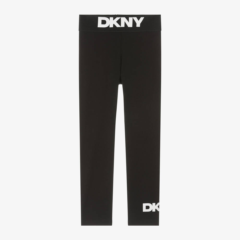 DKNY -  ليقنز قطن عضوي لون أسود للبنات | Childrensalon