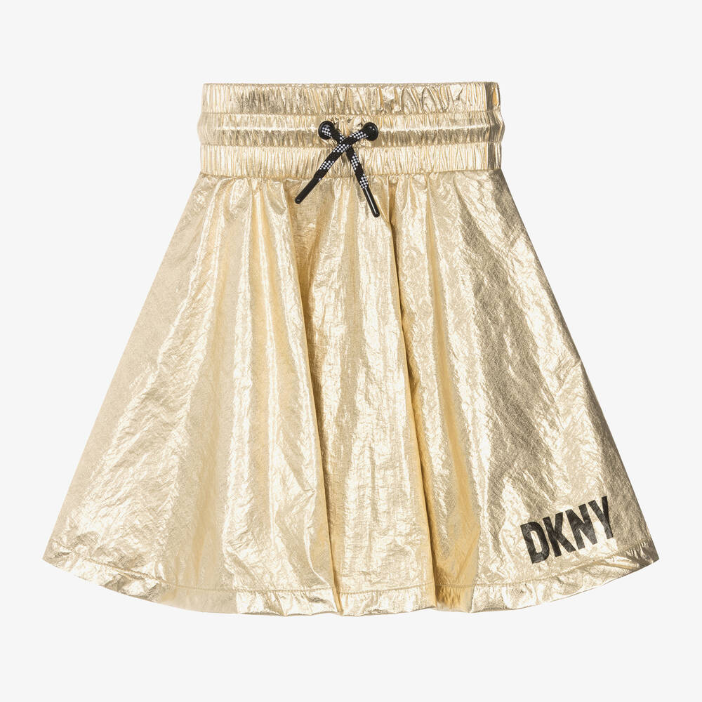 DKNY - Girls Gold Metallic Skirt | Childrensalon