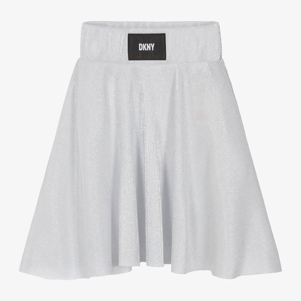 DKNY - Girls Silver Plissé Skirt | Childrensalon