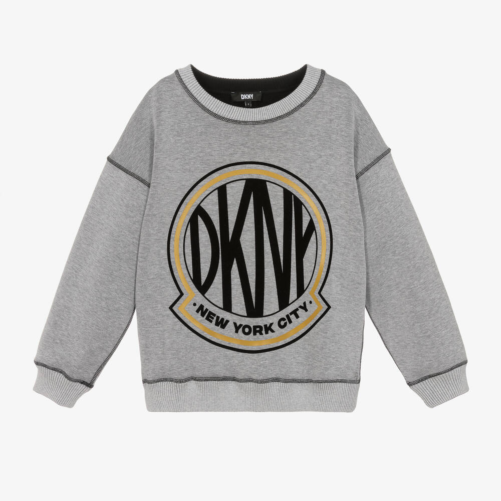 DKNY - Grey & Black Cotton Reversible Sweatshirt | Childrensalon