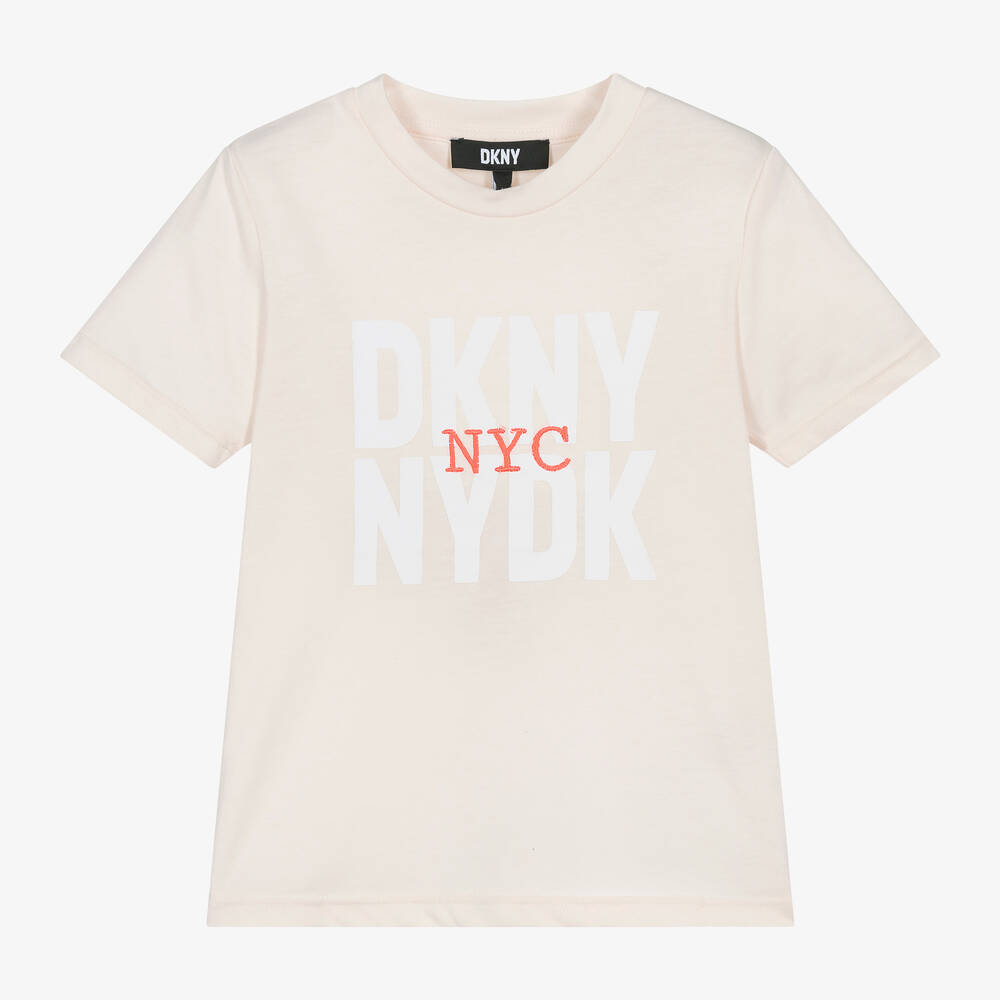 Dkny Ivory Cotton Jersey T-shirt In White