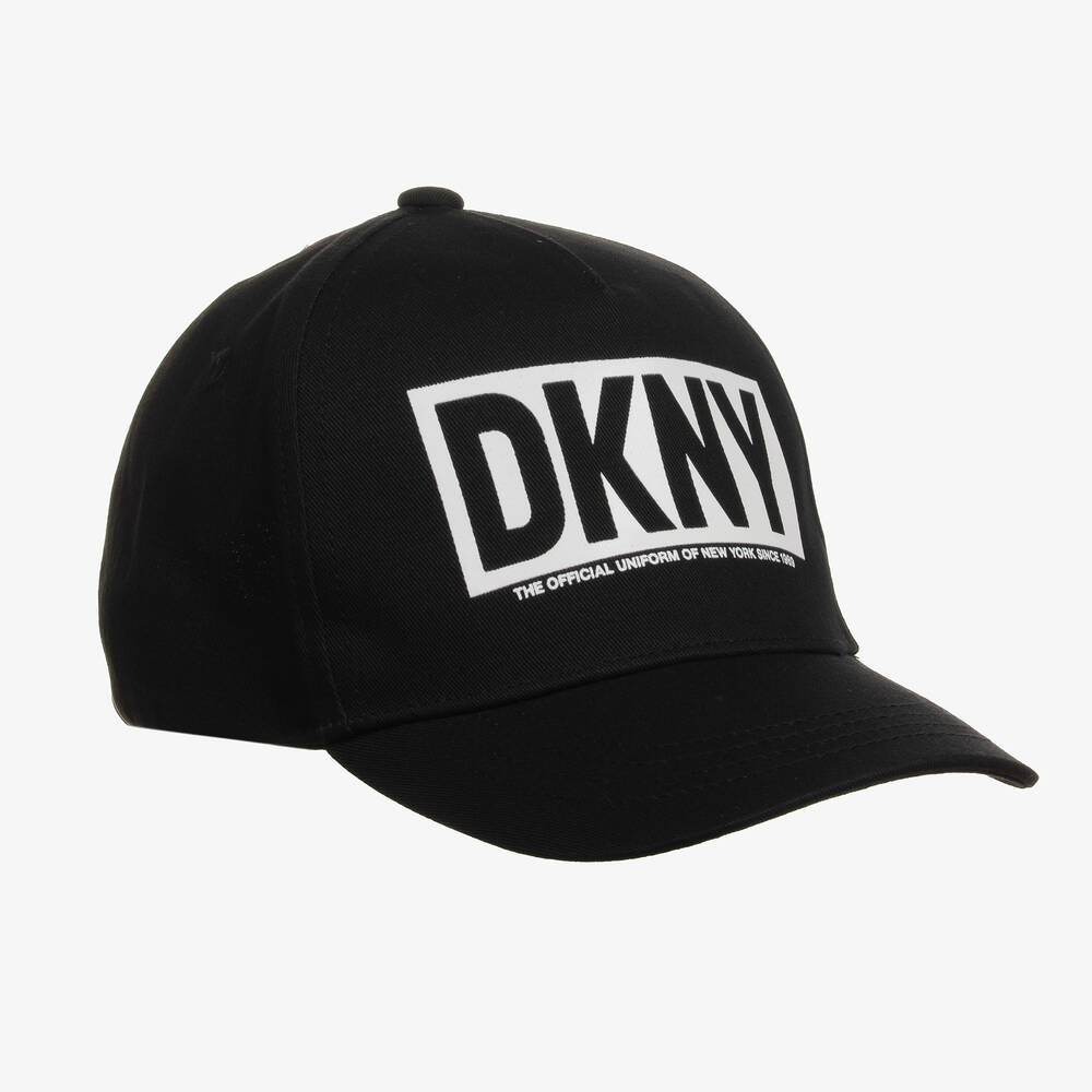 Dkny Kids' Logo-print Cotton Baseball Cap In Black