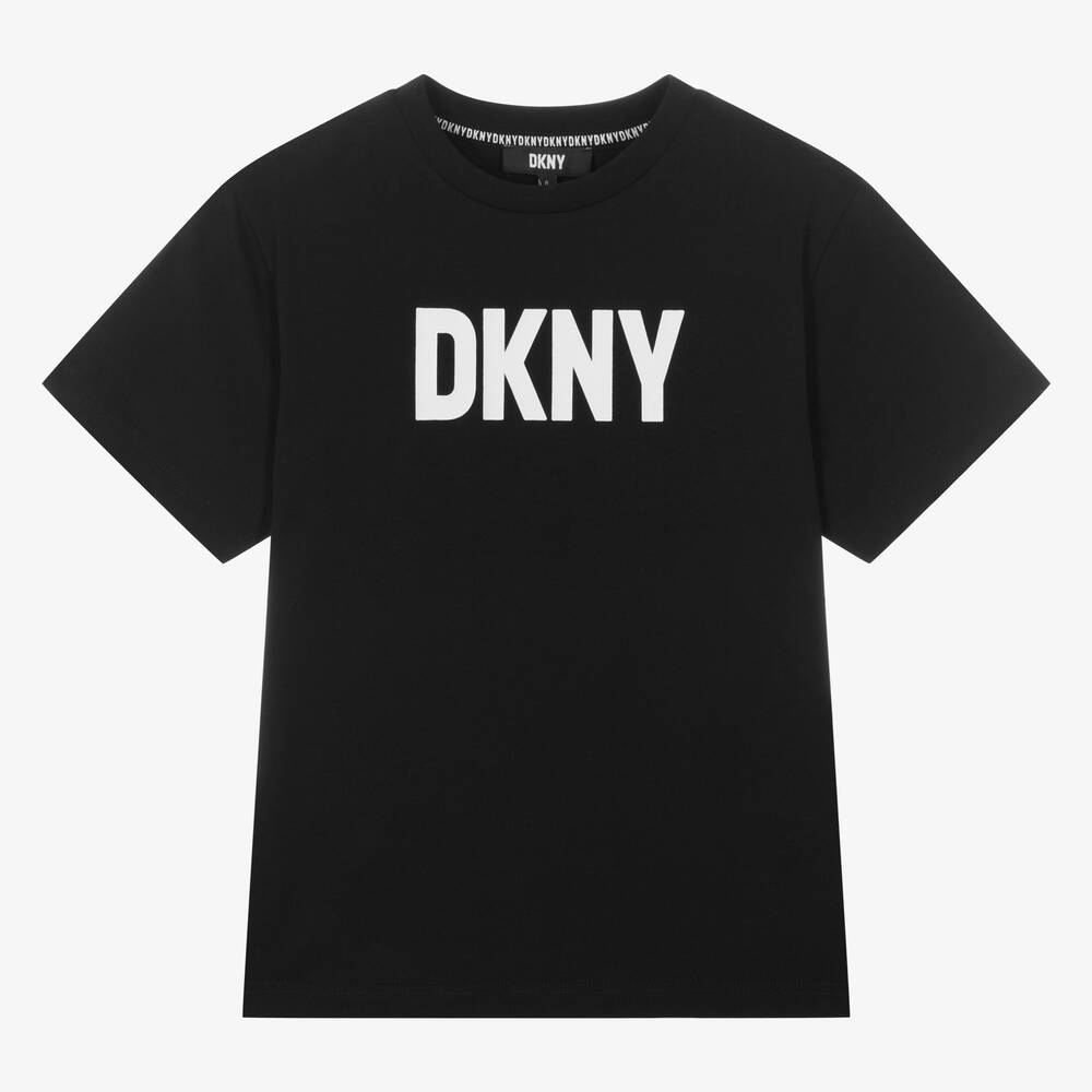DKNY - T-shirt noir en coton bio ado | Childrensalon