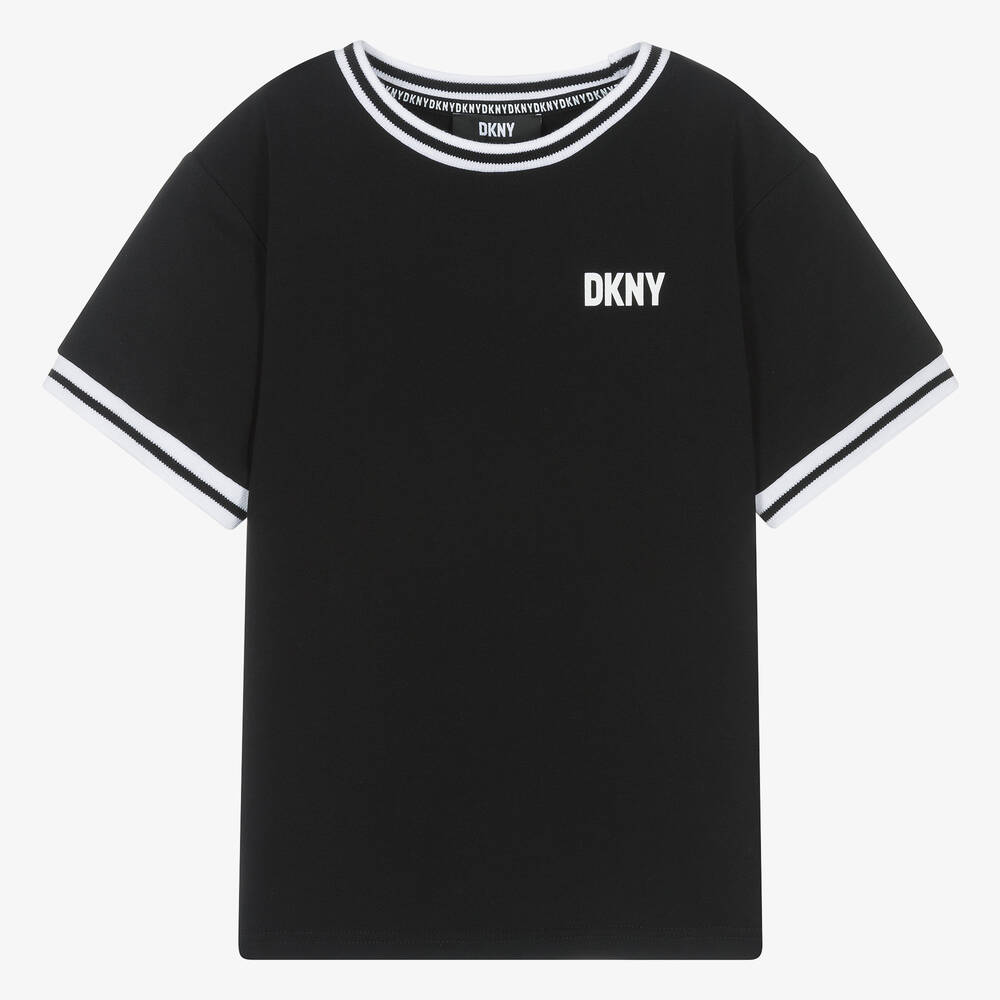 DKNY - Teen Black Organic Cotton T-Shirt | Childrensalon