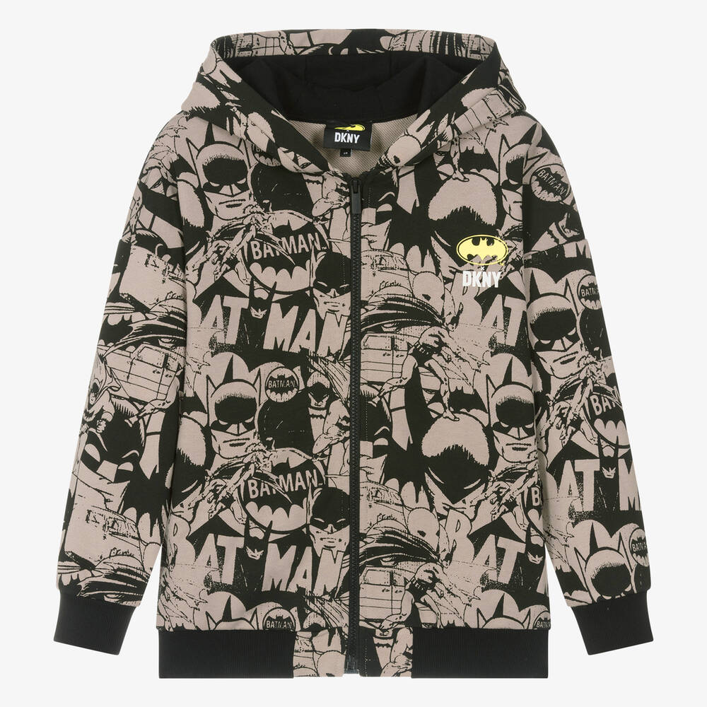 DKNY - Sweat à capuche noir zippé Batman | Childrensalon
