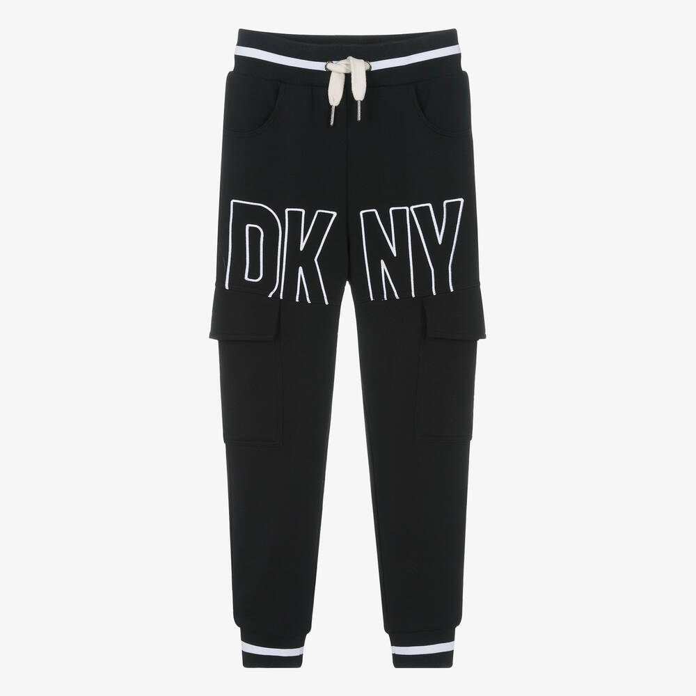 DKNY - جوغرز قطن جيرسي لون أسود للمراهقين | Childrensalon