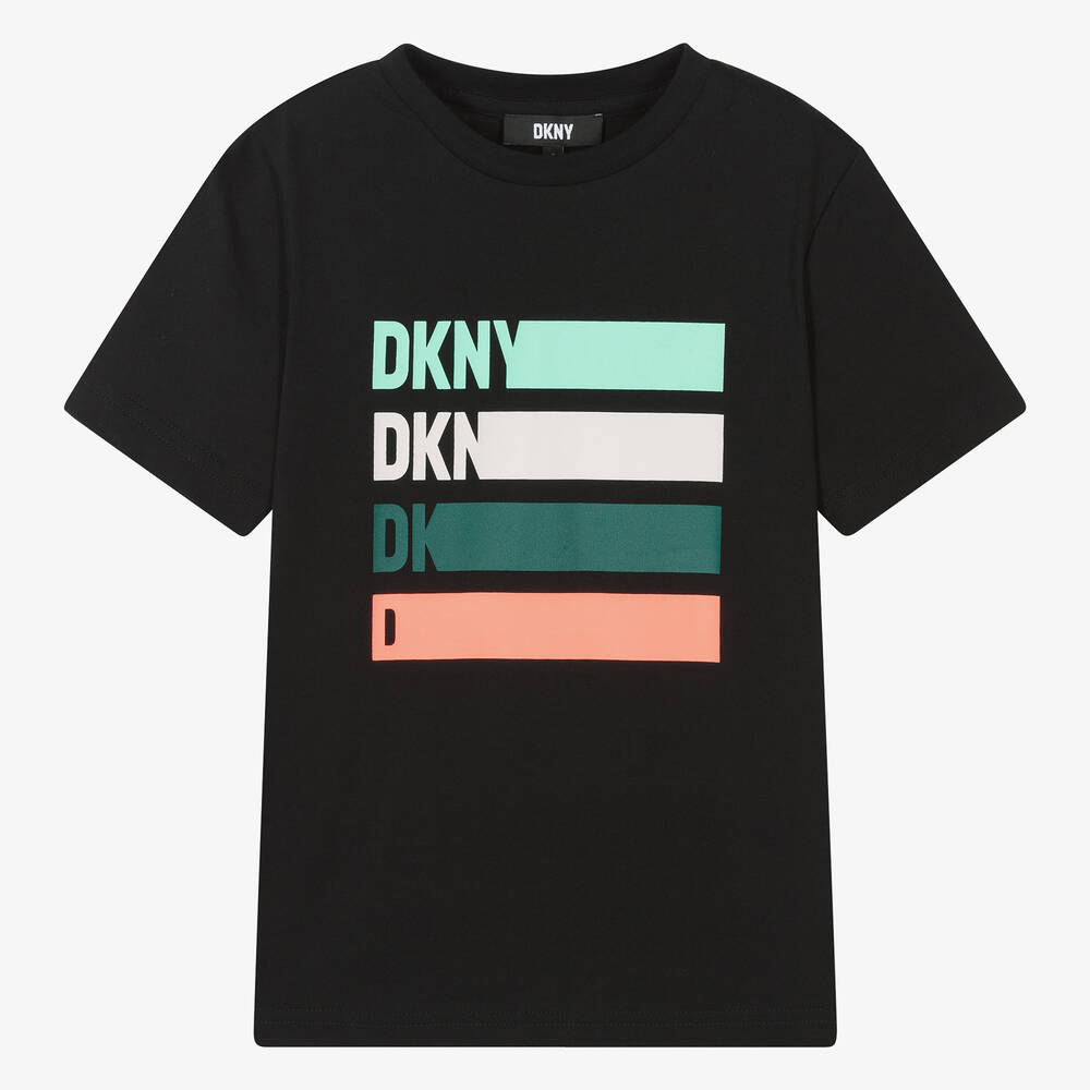 DKNY - تيشيرت قطن  لون أسود للمراهقين | Childrensalon