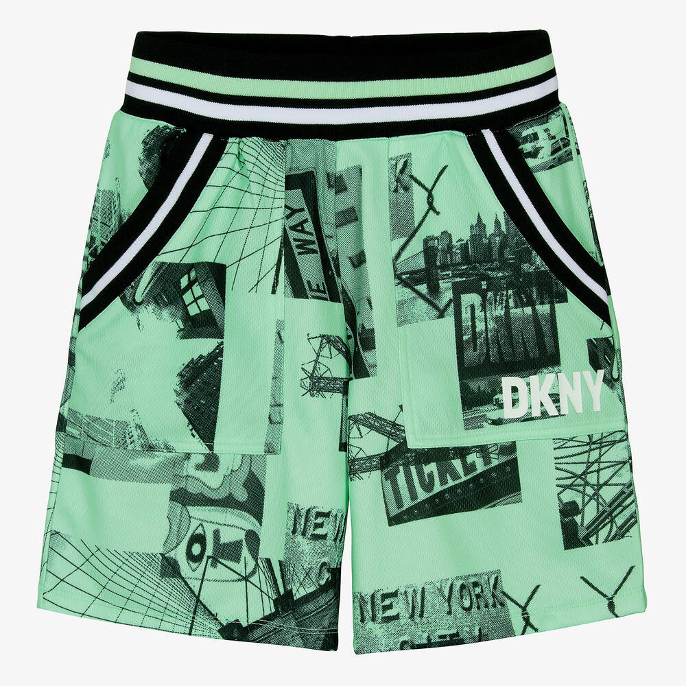 DKNY - Teen Boys Green Mesh Shorts | Childrensalon