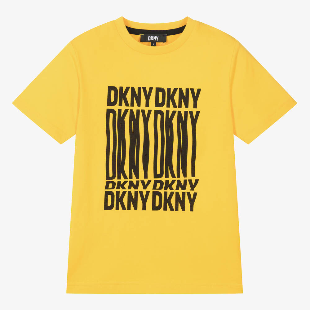 DKNY - تيشيرت قطن لون أصفر للمراهقين | Childrensalon