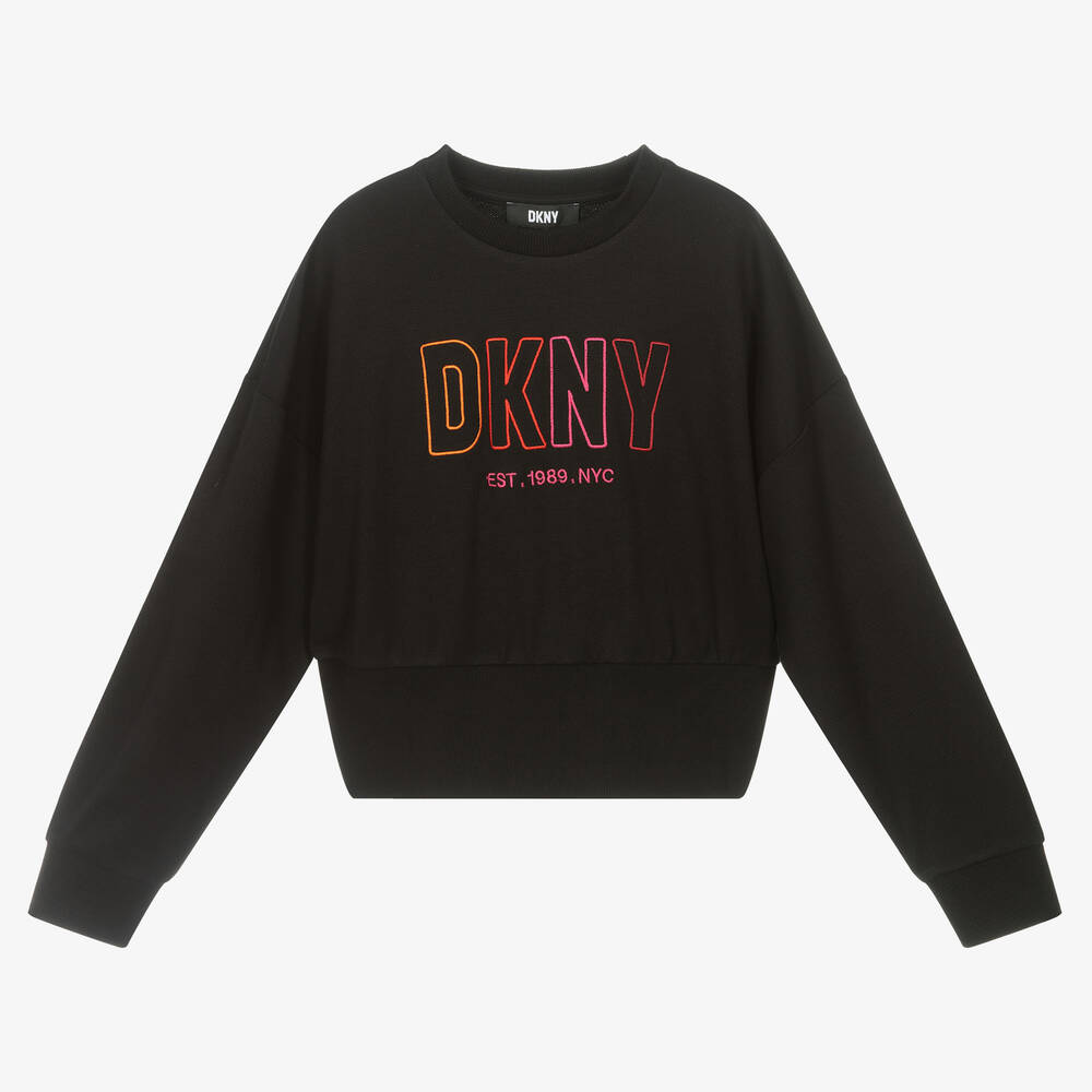 DKNY - Sweat noir ado fille | Childrensalon