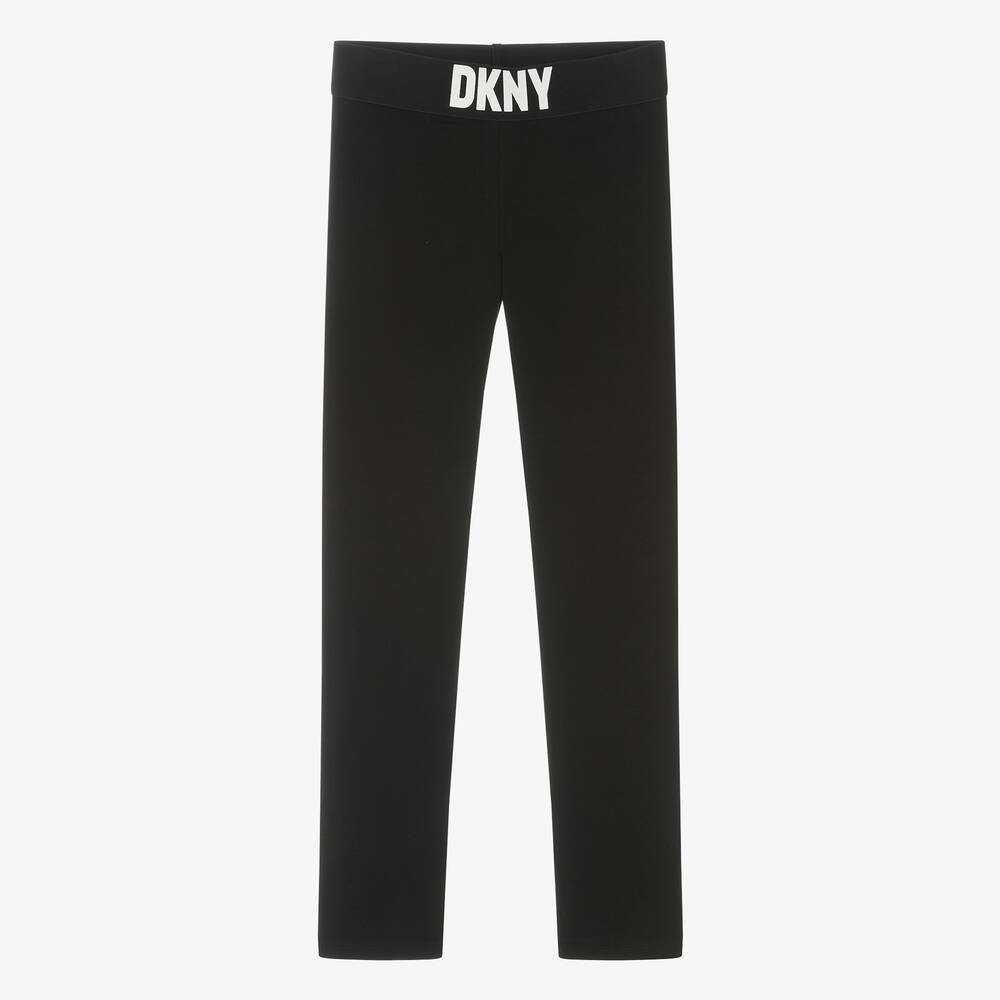 DKNY - ليغنغز قطن عضوي جيرسي لون أسود للمراهقات | Childrensalon