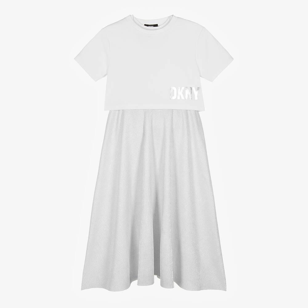 DKNY - Teen Girls Silver & White Dress Set | Childrensalon