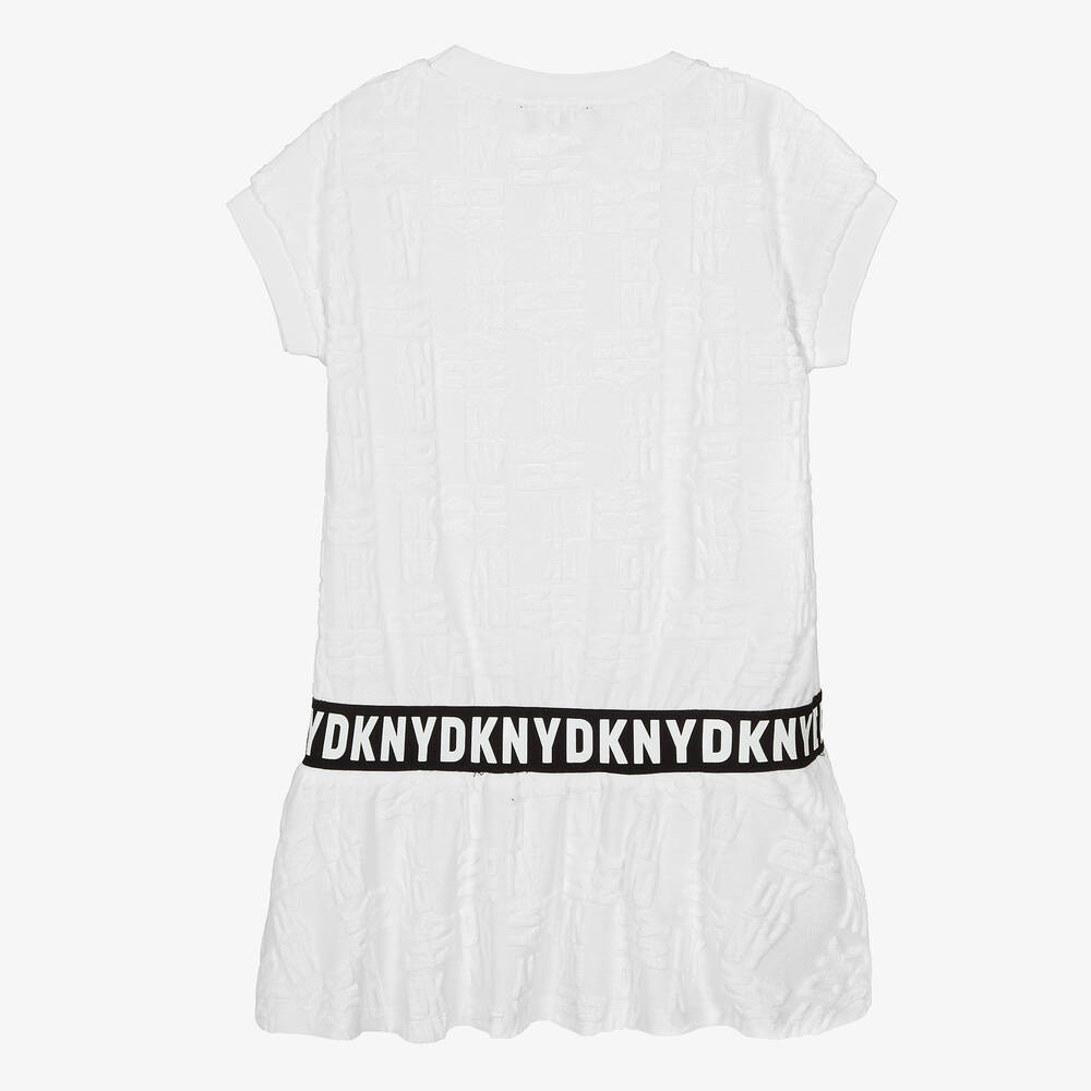 DKNY - Teen Girls White Cotton Towelling Dress | Childrensalon