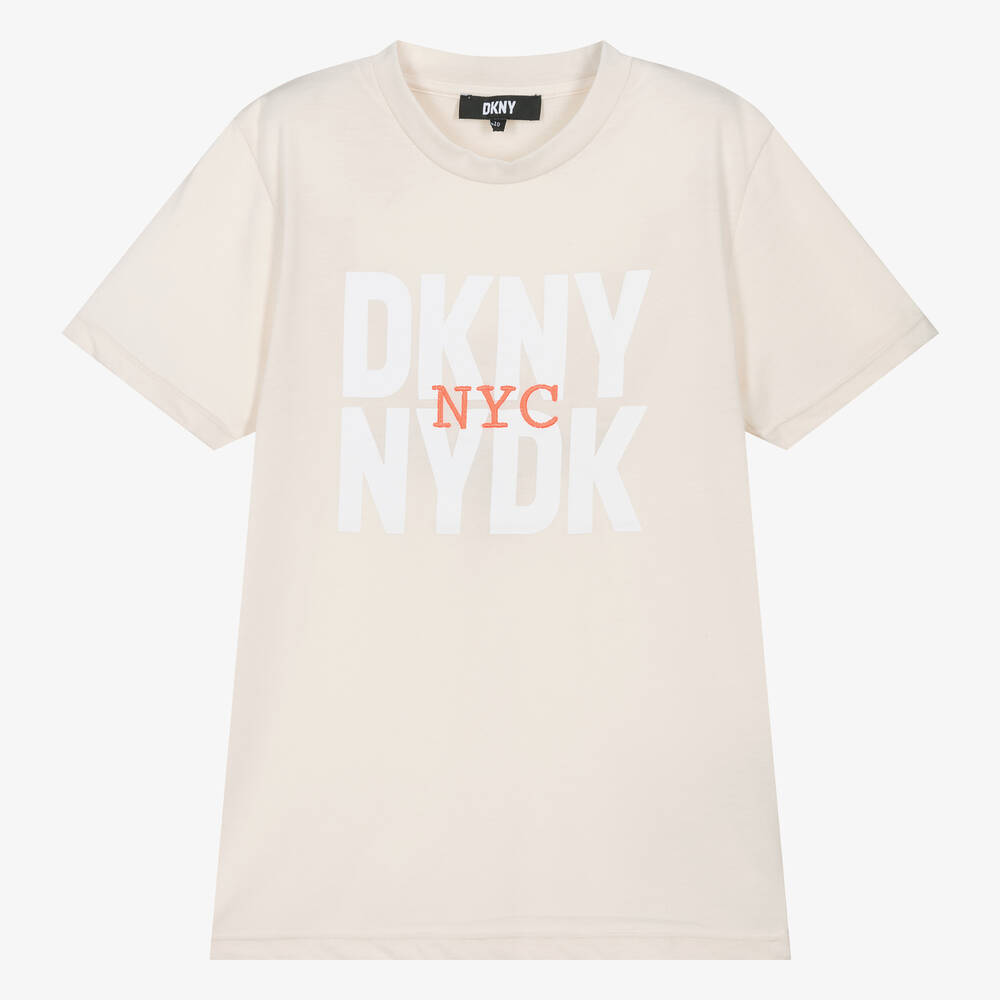 DKNY - Teen Ivory Cotton T-Shirt | Childrensalon
