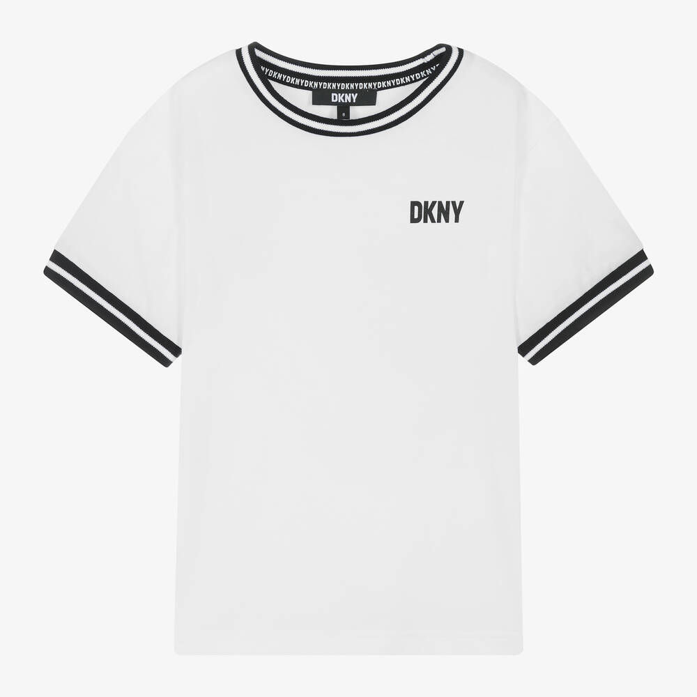 DKNY - Teen White Organic Cotton T-Shirt | Childrensalon