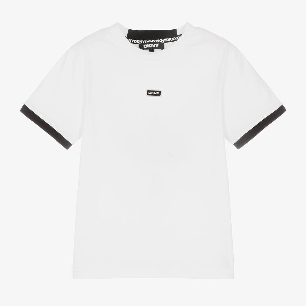 DKNY - White Organic Cotton T-Shirt | Childrensalon