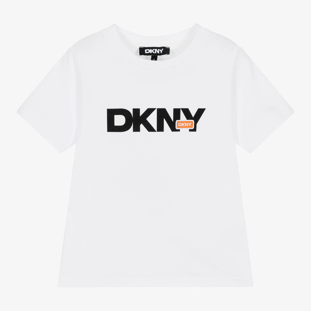 DKNY - White Organic Cotton T-Shirt | Childrensalon