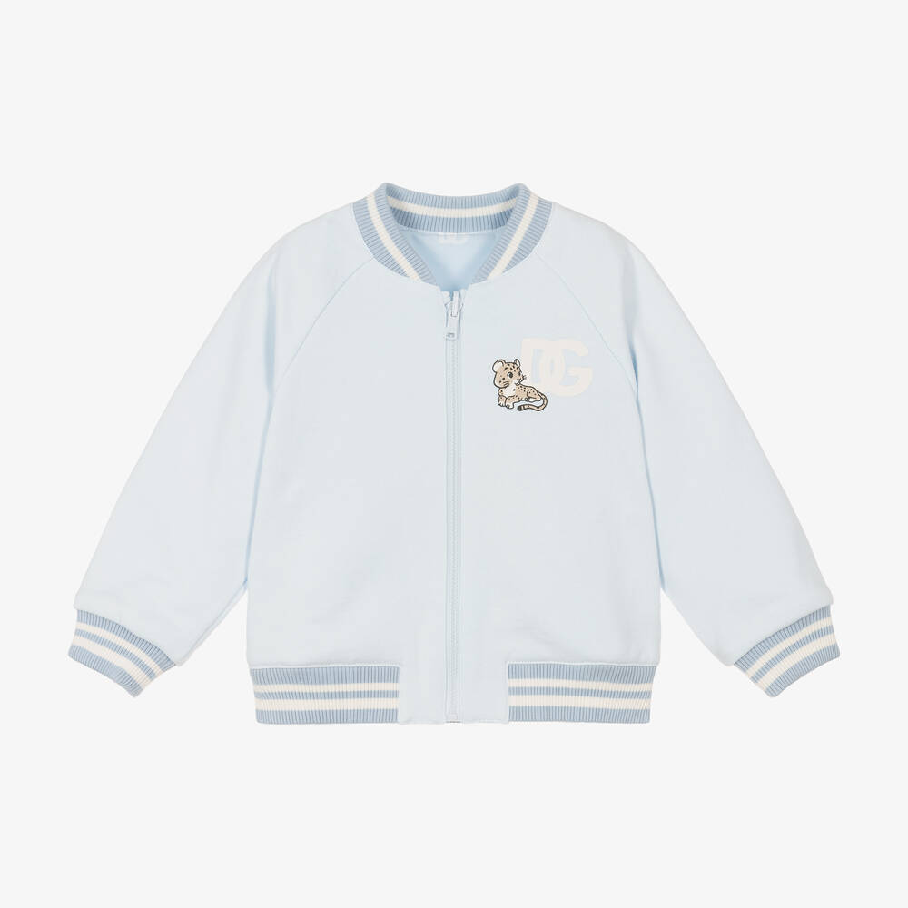 Dolce & Gabbana - Baby Boys Blue Reversible Bomber Jacket | Childrensalon