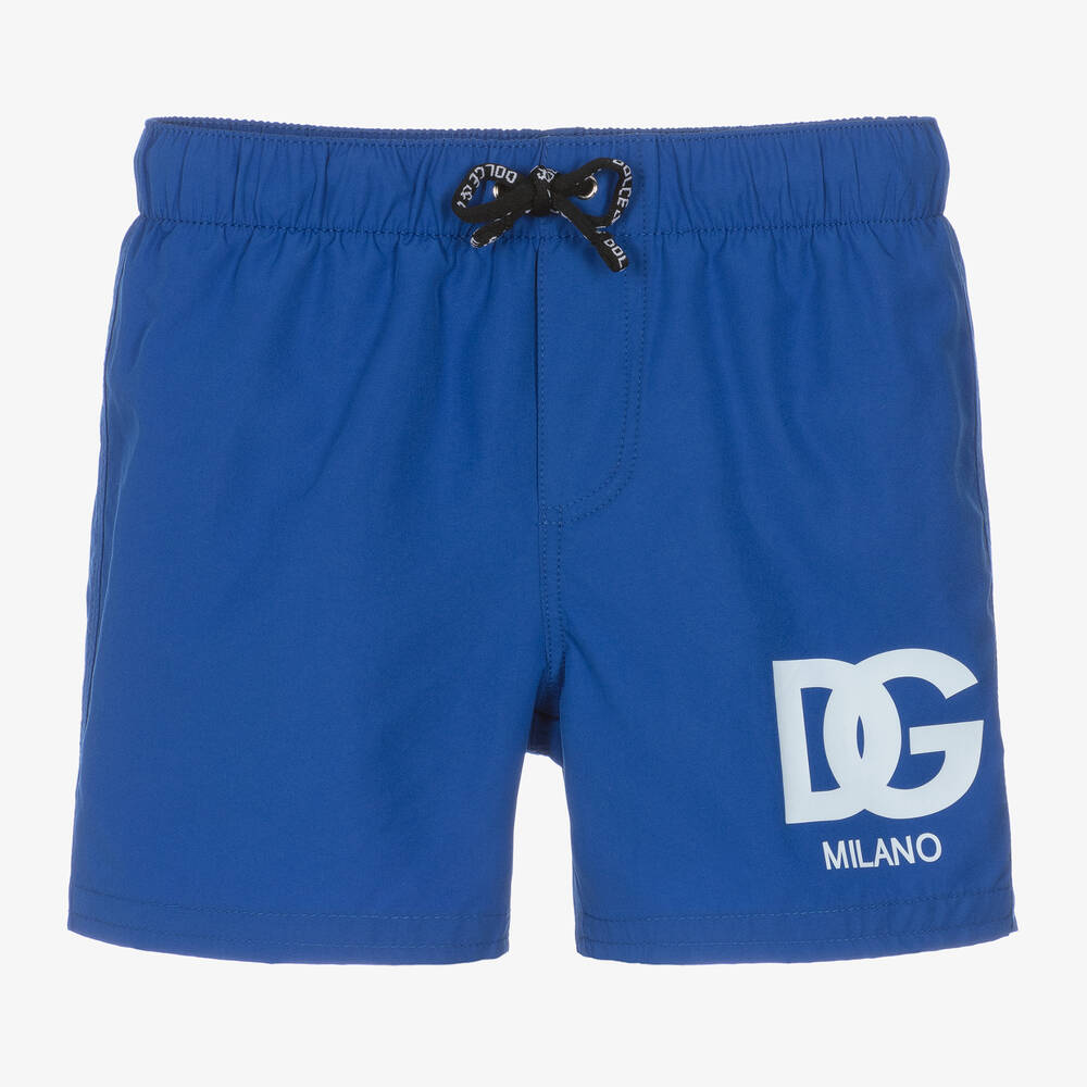 Dolce & Gabbana Babies' Logo-print Swim Shorts In Blue