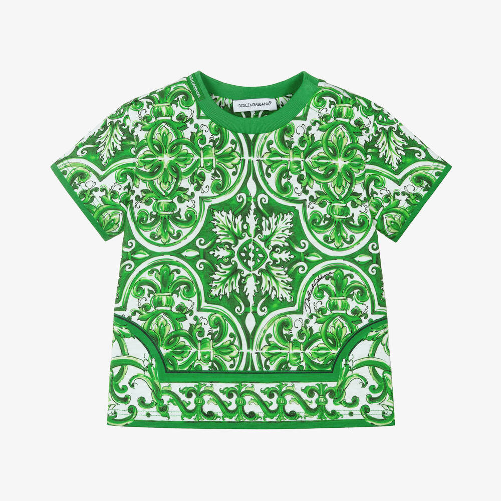 Dolce & Gabbana Baby Boys Green Cotton Majolica T-shirt