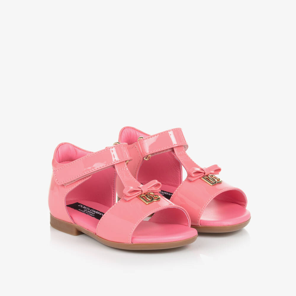 Dolce & Gabbana - Baby Girls Pink Patent Leather Sandals | Childrensalon