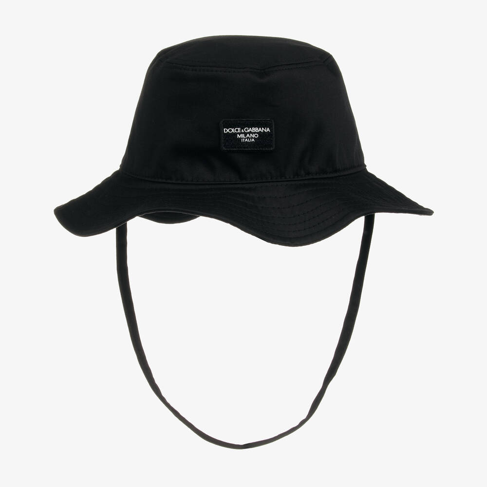 Dolce & Gabbana - Black Cotton Bucket Hat | Childrensalon