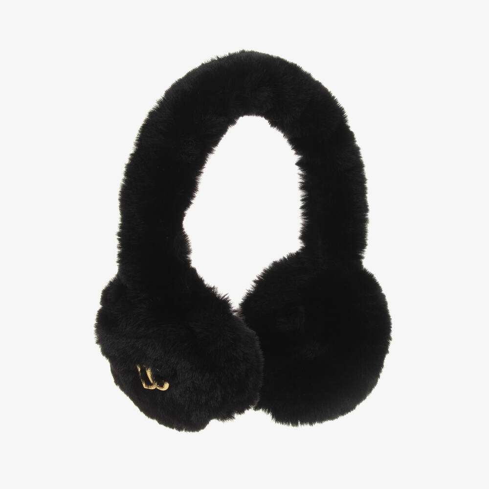 Dolce & Gabbana - Black Faux Fur Ear Muffs | Childrensalon