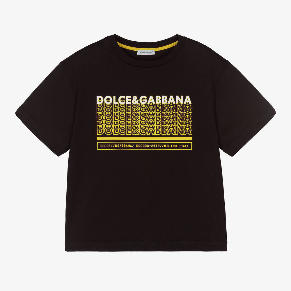 Dolce & Gabbana - تيشيرت قطن لون أسود | Childrensalon