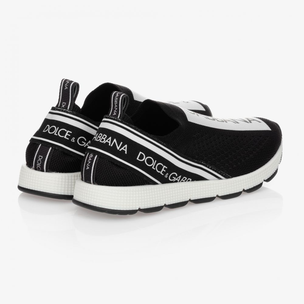 Dolce & Gabbana - Black Logo Slip-On Trainers | Childrensalon