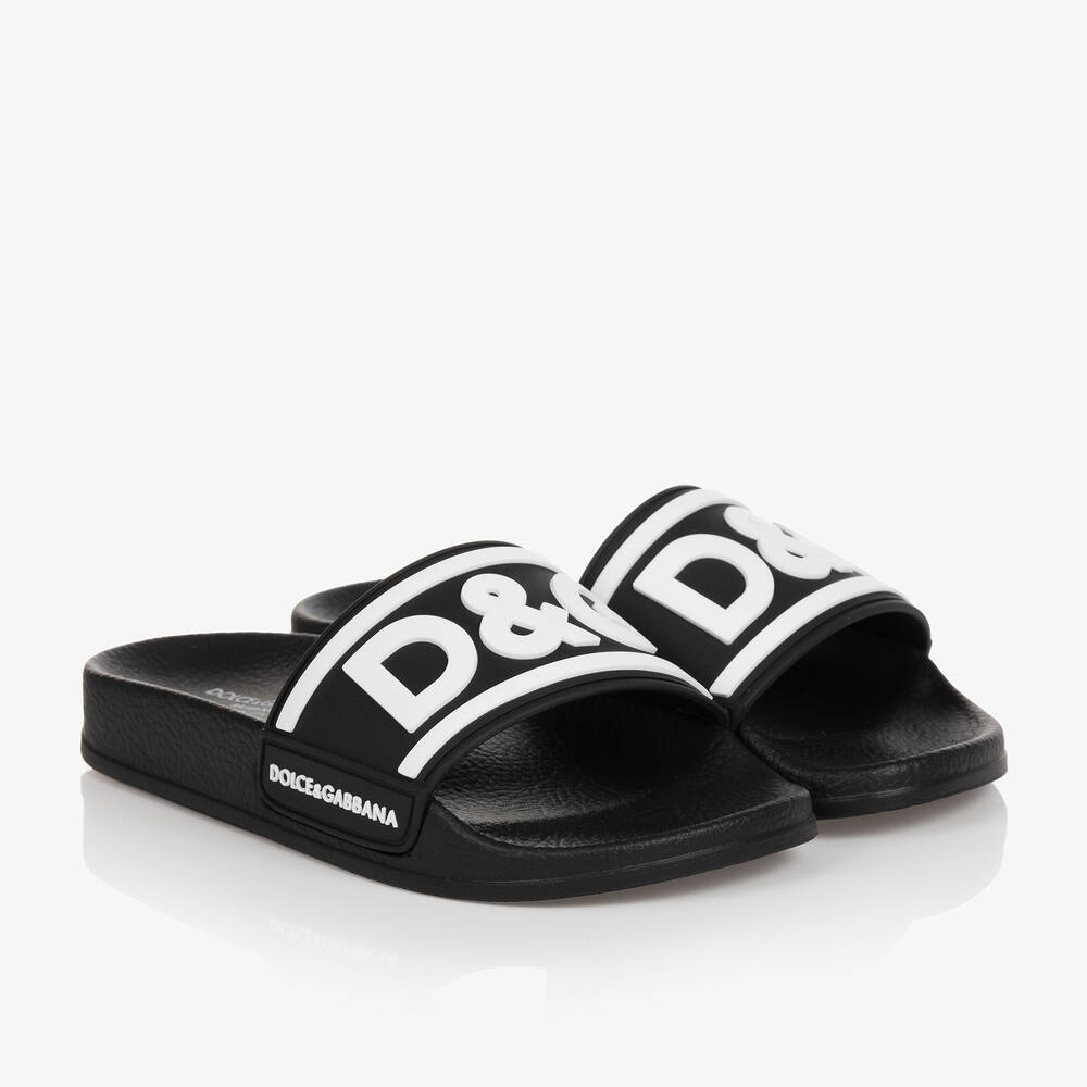 Dolce & Gabbana - Black Sliders | Childrensalon