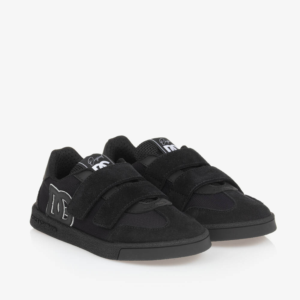 Dolce & Gabbana - Black Suede Leather & Mesh Trainers | Childrensalon