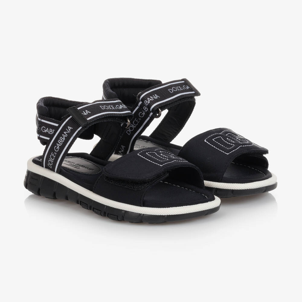Dolce & Gabbana Black Velcro Sandals