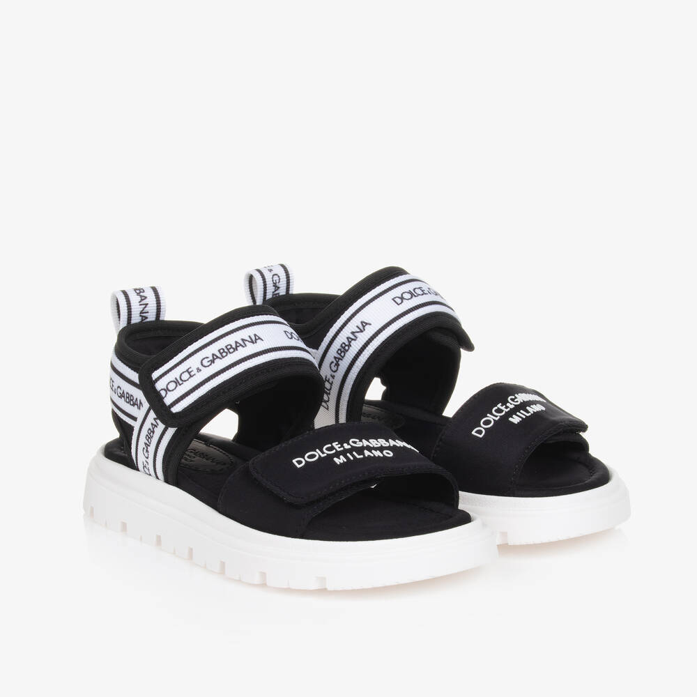 Dolce & Gabbana - Black Velcro Sandals | Childrensalon