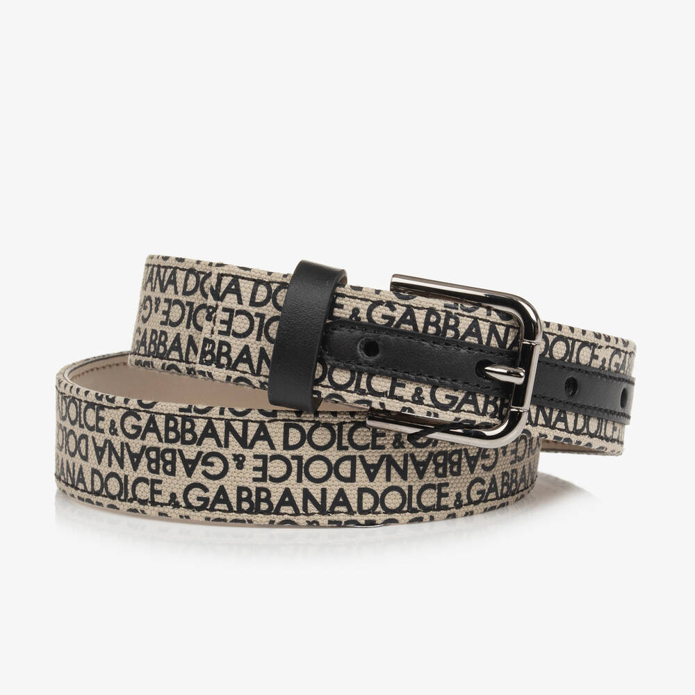 Shop Dolce & Gabbana Boys Beige Canvas Belt