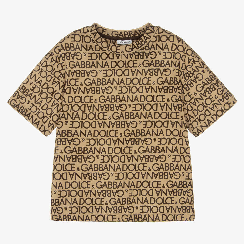 Dolce & Gabbana Kids' Boys Beige Cotton T-shirt