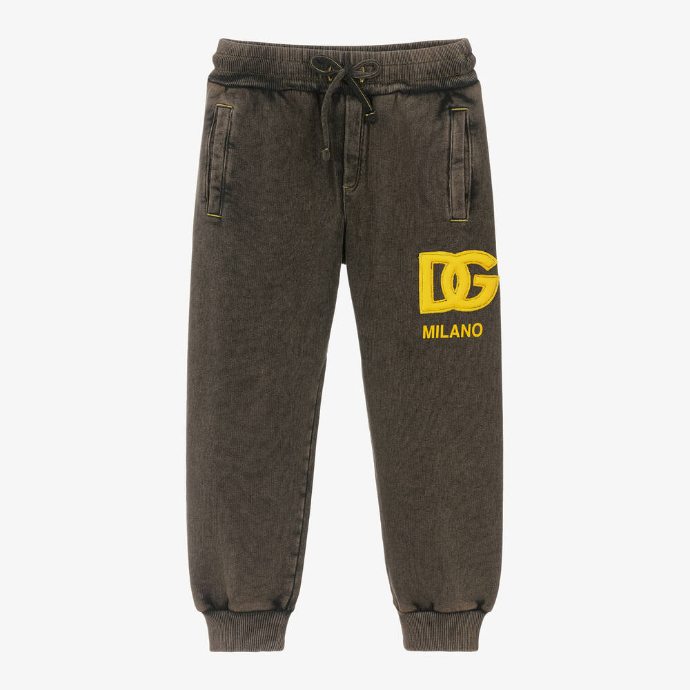 Dolce & Gabbana - Boys Black Cotton Joggers | Childrensalon