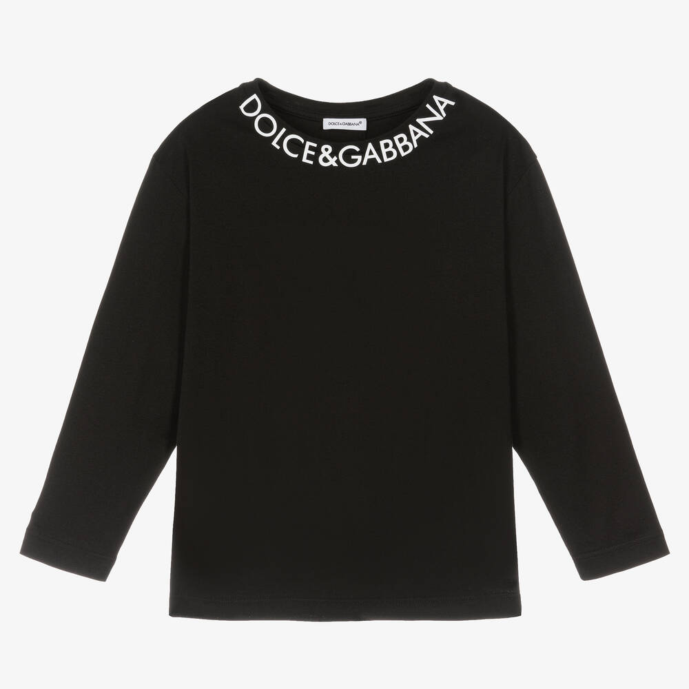 Dolce & Gabbana Kids' Boys Black Cotton T-shirt