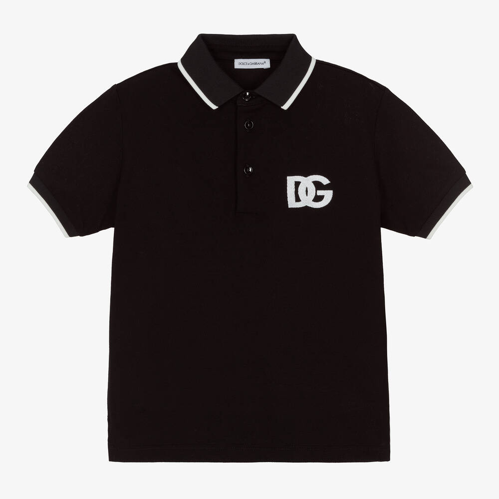 Dolce & Gabbana Babies' Boys Black Crossover Dg Polo Shirt | ModeSens