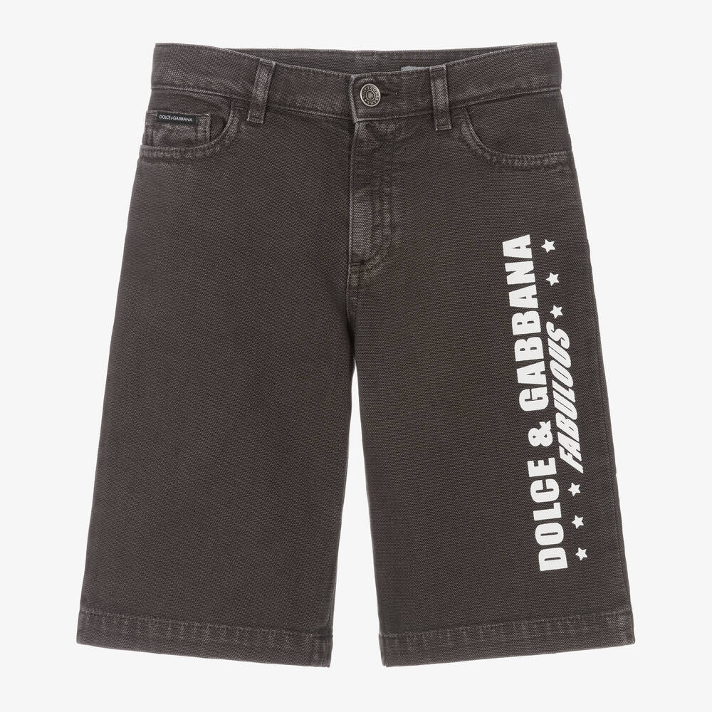 Dolce & Gabbana - Boys Black Denim Shorts | Childrensalon