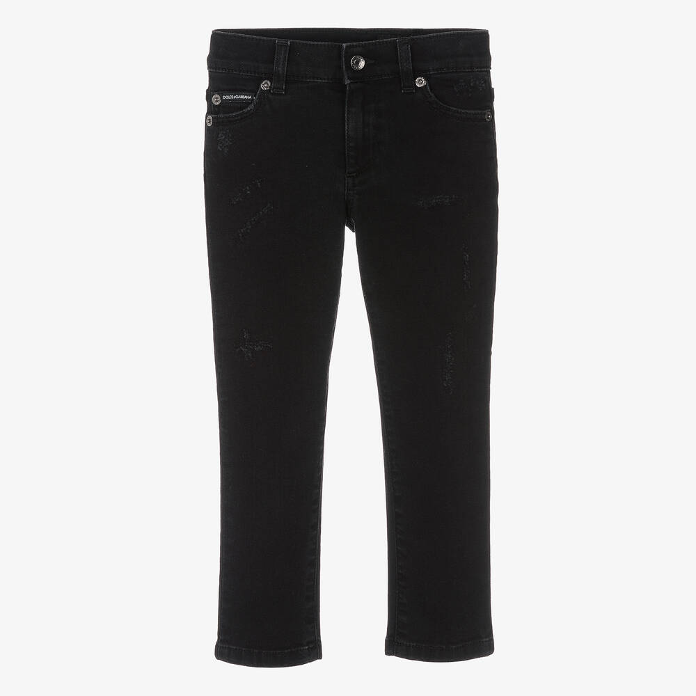 Dolce & Gabbana - Boys Black Slim Fit Denim Jeans | Childrensalon