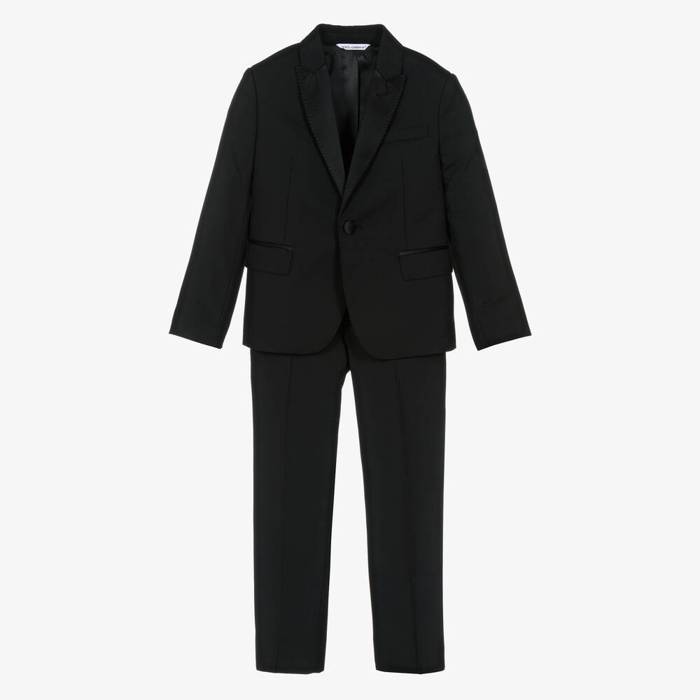 Dolce & Gabbana - Черный шерстяной костюм-смокинг для мальчиков | Childrensalon