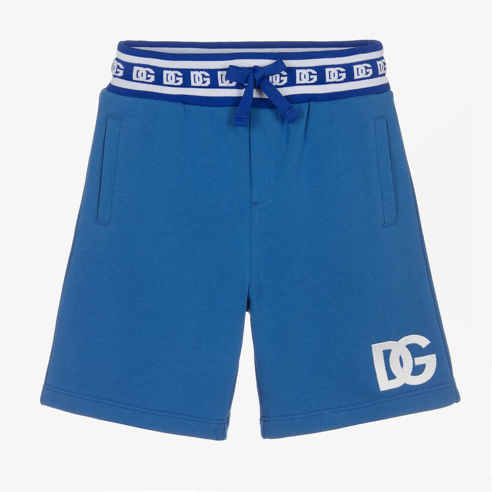 Dolce & Gabbana - Boys Blue Cotton DG Shorts | Childrensalon