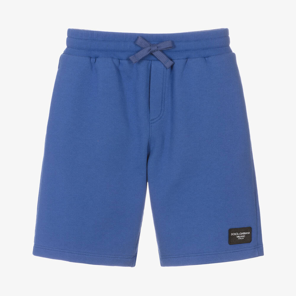 Dolce & Gabbana - Boys Blue Cotton Jersey Shorts | Childrensalon