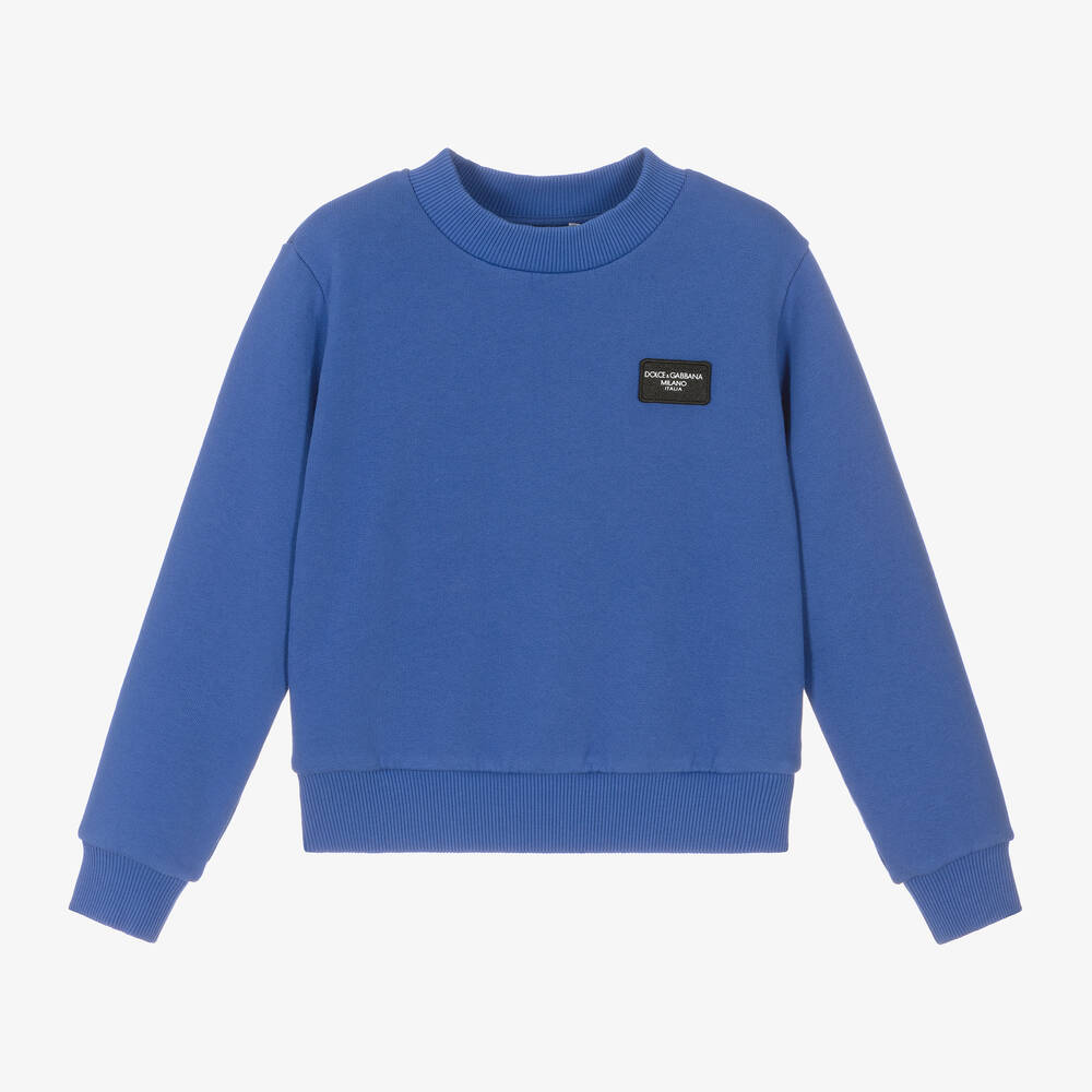 Dolce & Gabbana - Boys Blue Cotton Sweatshirt | Childrensalon