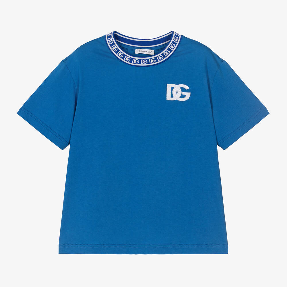 Dolce & Gabbana - Boys Blue DG Cotton T-Shirt | Childrensalon
