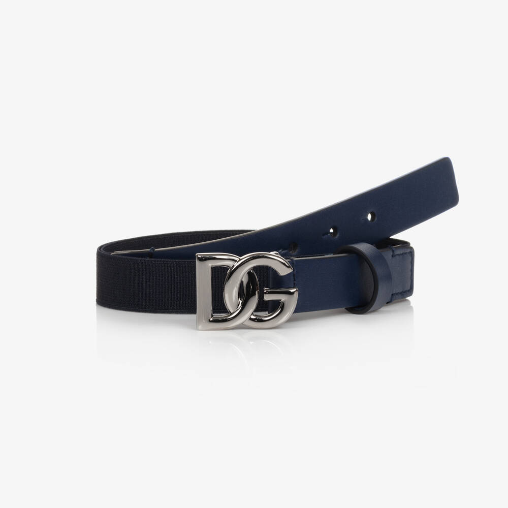 Dolce & Gabbana - Boys Blue DG Elasticated Belt | Childrensalon